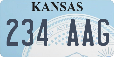 KS license plate 234AAG