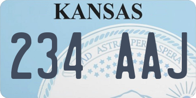 KS license plate 234AAJ