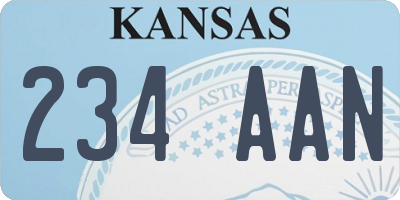 KS license plate 234AAN