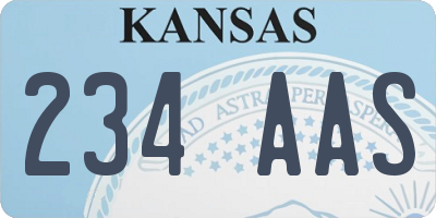 KS license plate 234AAS