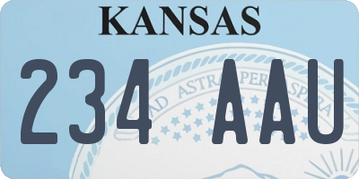 KS license plate 234AAU