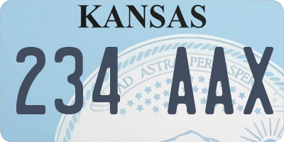 KS license plate 234AAX
