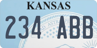 KS license plate 234ABB