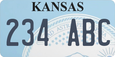 KS license plate 234ABC