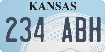 KS license plate 234ABH