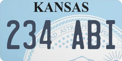 KS license plate 234ABI