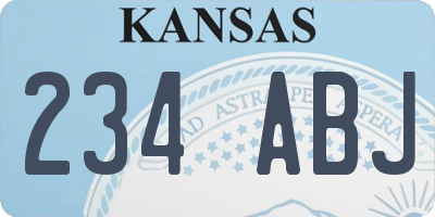 KS license plate 234ABJ