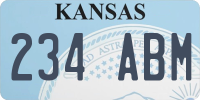 KS license plate 234ABM
