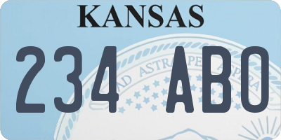 KS license plate 234ABO