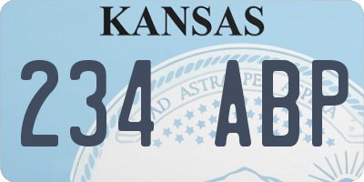 KS license plate 234ABP