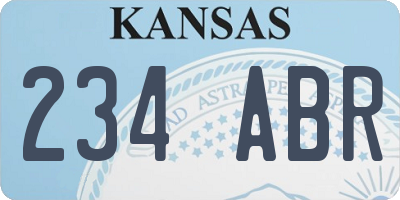 KS license plate 234ABR