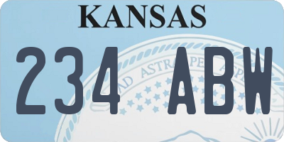 KS license plate 234ABW