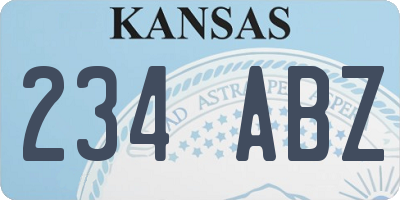 KS license plate 234ABZ