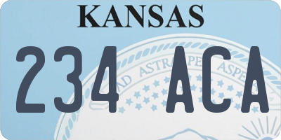 KS license plate 234ACA