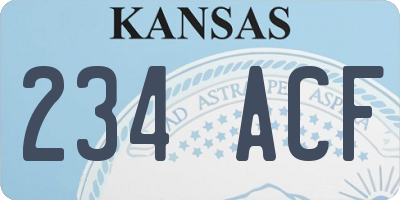 KS license plate 234ACF
