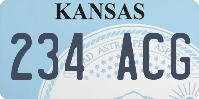 KS license plate 234ACG