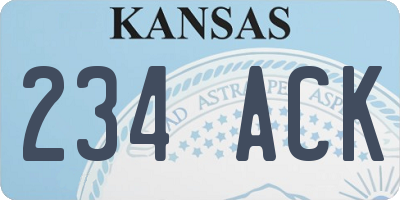 KS license plate 234ACK