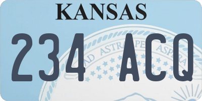 KS license plate 234ACQ