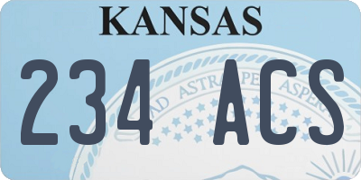 KS license plate 234ACS