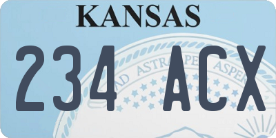 KS license plate 234ACX