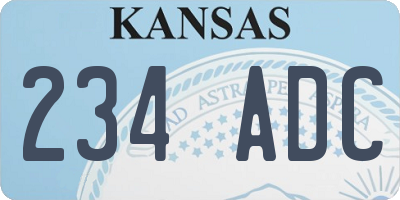 KS license plate 234ADC