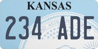KS license plate 234ADE