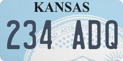 KS license plate 234ADQ