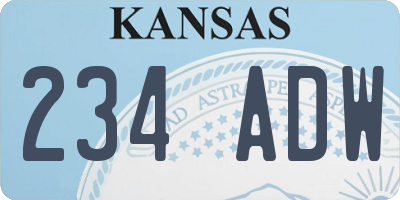 KS license plate 234ADW