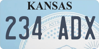 KS license plate 234ADX