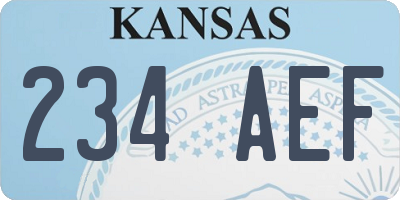 KS license plate 234AEF