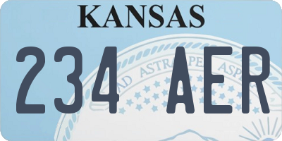 KS license plate 234AER