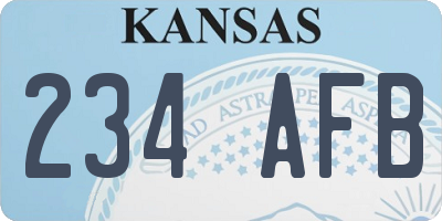 KS license plate 234AFB
