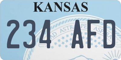 KS license plate 234AFD