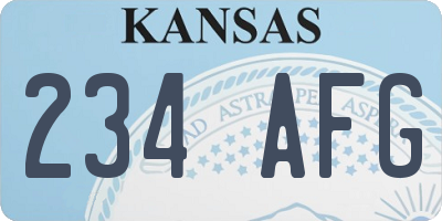 KS license plate 234AFG