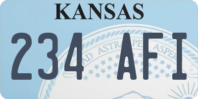KS license plate 234AFI