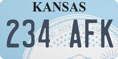 KS license plate 234AFK