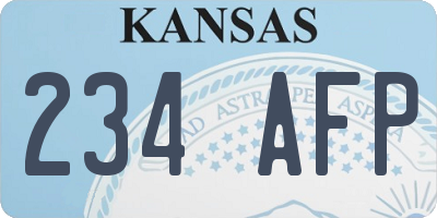 KS license plate 234AFP