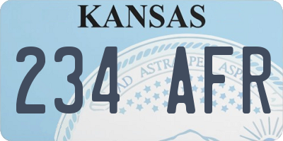 KS license plate 234AFR