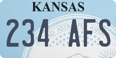 KS license plate 234AFS