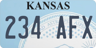 KS license plate 234AFX