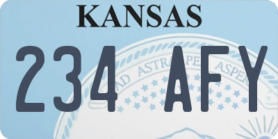 KS license plate 234AFY