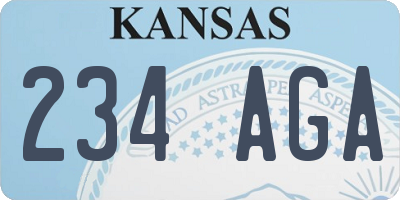 KS license plate 234AGA
