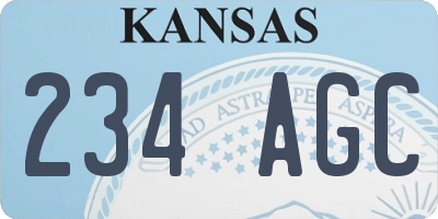 KS license plate 234AGC