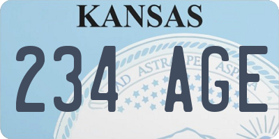 KS license plate 234AGE