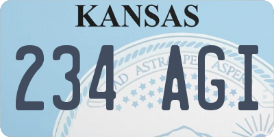 KS license plate 234AGI