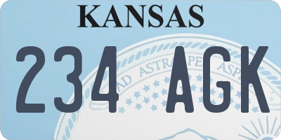 KS license plate 234AGK