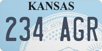 KS license plate 234AGR