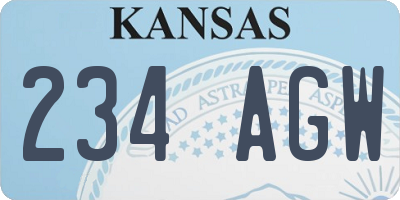 KS license plate 234AGW