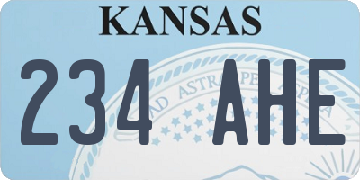 KS license plate 234AHE