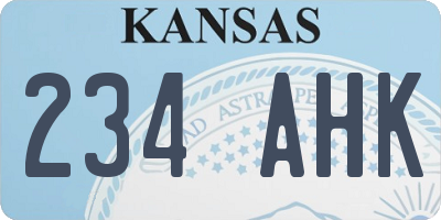 KS license plate 234AHK